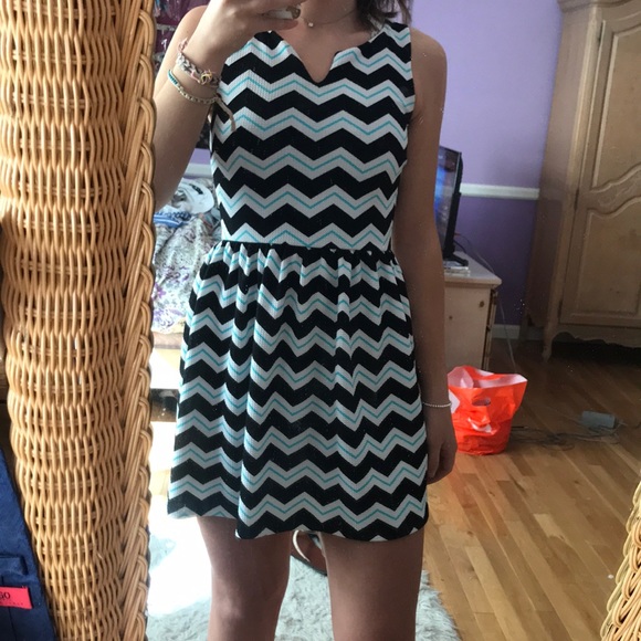 aqua fit and flare dress - Picture 4 of 5